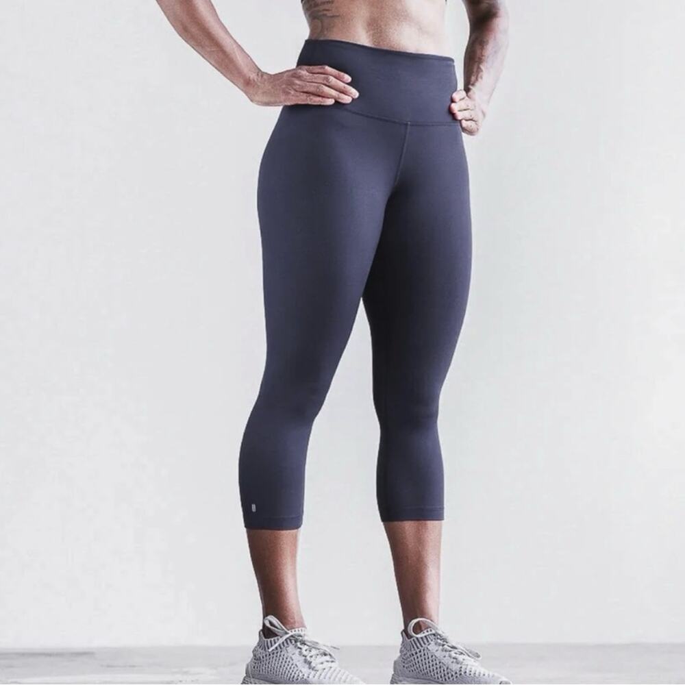 NOBULL Heather Blue Active Workout Gym Running Cropped Mid Rise Leggings Size XS